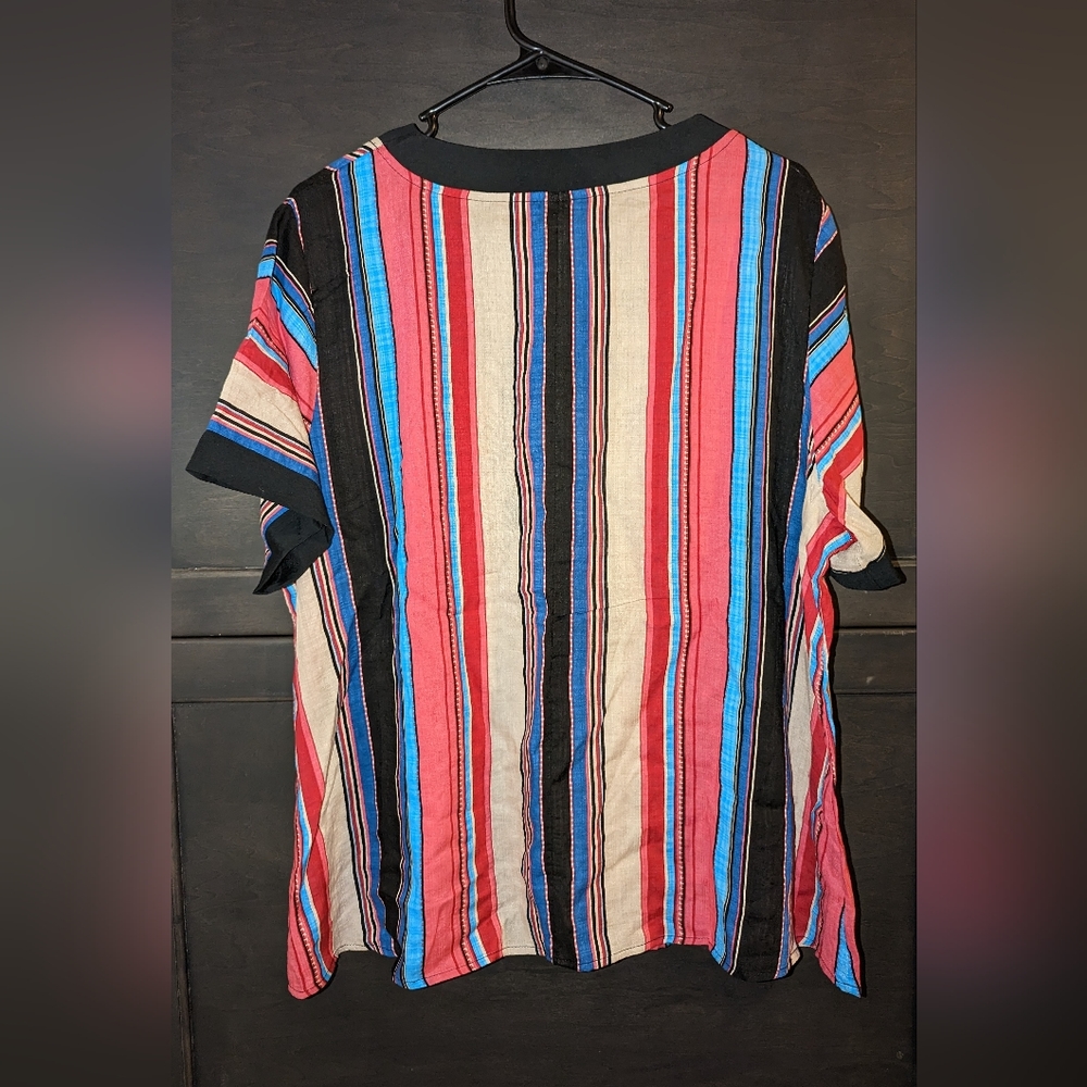 Shein S/S V-Neck top Size 1X - Picture 2 of 3